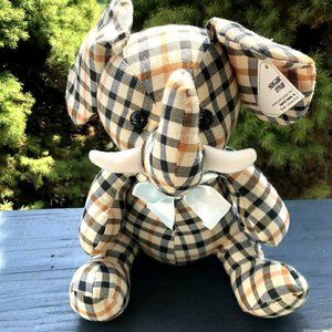 Vintage Sugar Loaf Plaid Elephant Stuffed Animal